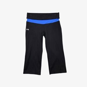 Under Armour Capri Womens S Small Black Blue All Season Gear Yoga Workout Pants
